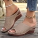 thumbnail image 2 of WILLBEST Sandalias De Cuña Para Mujer, Zapatos De Mujer, Sandalias De Cuña De Suela Gruesa, Sandalias De Cuña De Playa Bohemias De Un Solo Pie De Moda, 2 of 9