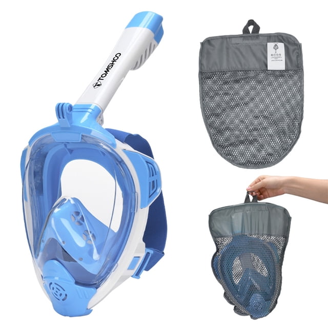 Máscara de snorkel de cara completa mejorada, antivaho e impermeable con