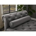 thumbnail image 4 of Rolled Arm Sofa Bench with Cylindrical Pillows, Rectangular End of Bed Bench Ottoman with Button-Tufted, Entryway Window Padded Seating Bench, Dark Grey, 4 of 7
