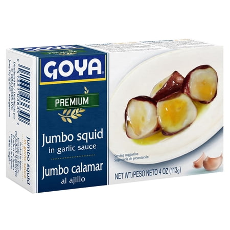 Goya Jumbo Squid Pieces in Garlic Sauce, Hot, 4 Oz