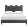 thumbnail image 6 of Modway Current Performance Velvet Twin Platform Bed in Charcoal, 6 of 10