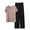 Black, variant on yillto Lounge Sets for Womens Crewneck Short Sleeve Shirts Top and Long Pants Sleepwear Causal 2 Piece
