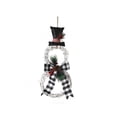 thumbnail image 1 of Decoración de Navidad Bewildely hecha a mano de ratán a cuadros círculo muñeco de nieve guirnalda colgante hogar puerta chimenea adornos color Negro, 1 of 6