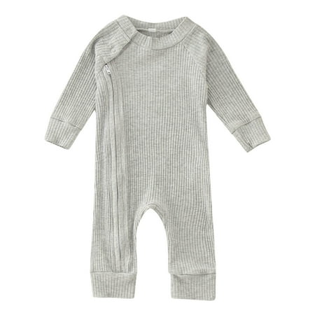 

Girls Rompers Girls Boys Winter Long Sleeve Jumpsuit Solid Color Zipper Outwear For Children Clothes Girls Jumpsuits & Rompers(Size:0-3 Months)