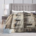 UltraSoft Micro Fleece Blanket,Western Cowboy Style Rustic Wooden