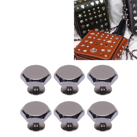 30 Sets Rivet Screw Set 8mm Zinc Alloy Hollow Hex Head Rivets 6mm Crossed Iron Screws Rustproof and Long Lasting Rivets with Screws