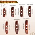 thumbnail image 2 of Uxcell 10pcs Wooden Toggle Buttons, Olive Wood Sewing Buttons, 60mm / 2.4-Inch Horn Oval 2-Hole Wood Buttons for Coat, Sweaters, Clothing, Maroon, 2 of 6