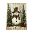 thumbnail image 2 of 70.9x59 in Christmas Snowman Shower Curtain, Waterproof Polyester Holiday Bathroom Decor, Festive Xmas Themed Curtain with Snowflakes/Christmas Tree, Multiple Styles Toilet Partition Curtain, 2 of 6