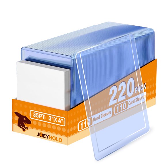 Fundas para cartas JOEYHOLD 3x4" 220 piezas, rígidas y blandas
