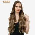 thumbnail image 7 of Long Wavy Synthetic Clip In Hair Extensions For Women Adjustable Brown Wire Hairpiece With Transparent Headband 20 Inch, 7 of 7
