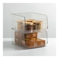 thumbnail image 6 of mDesign Wide Stackable Plastic Food Storage Organizer Bin - 4 Pack - Clear, 6 of 9