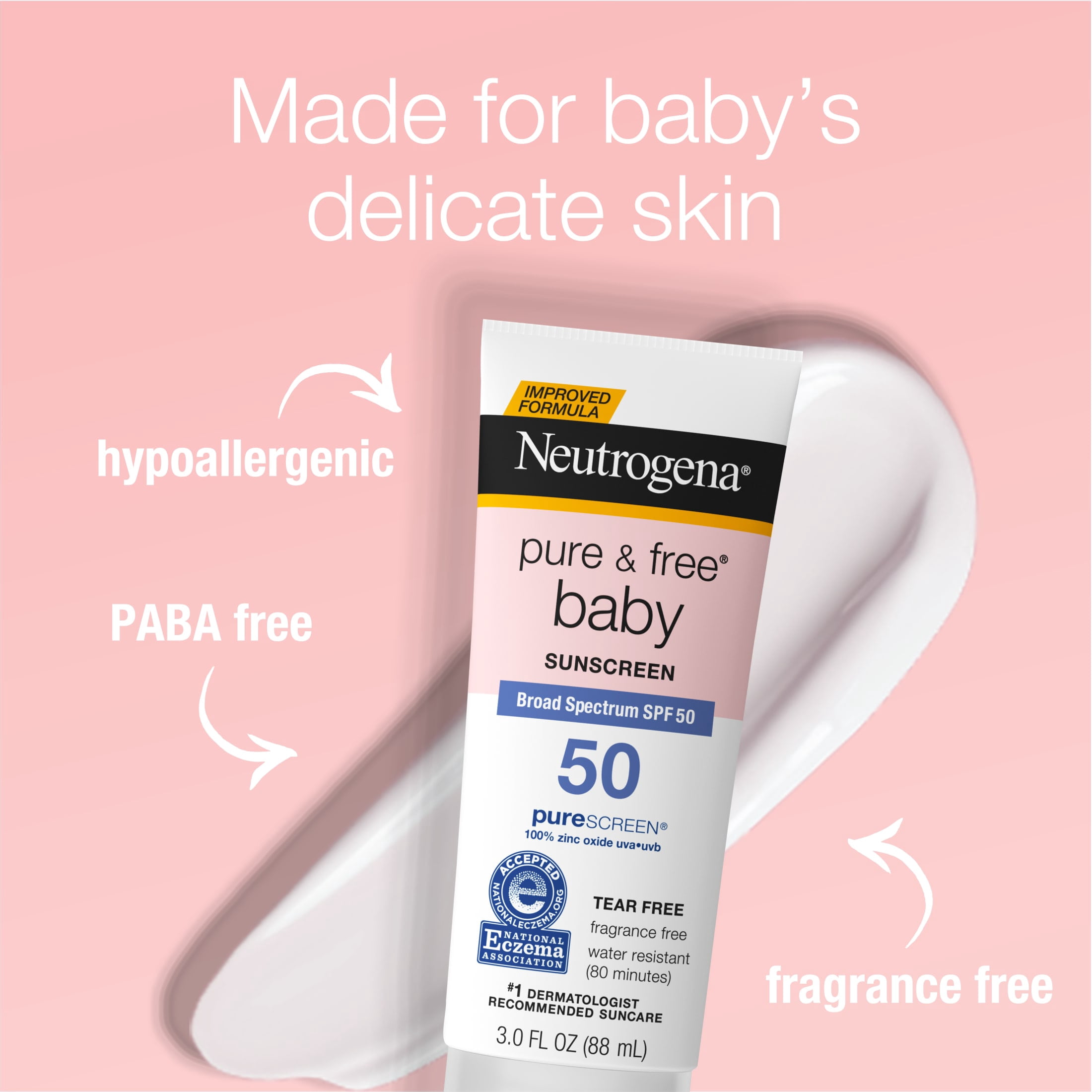 Neutrogena Pure & Free Baby Mineral Sunscreen with SPF 50, 3 fl. oz