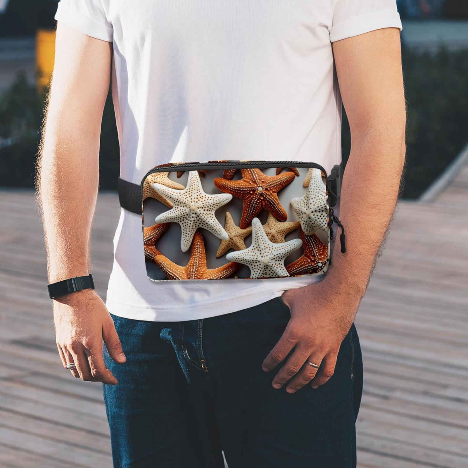 Starfish Adjustable Lightweight Waist Bags with Extension Strap, Unisex Running Belt Fanny Pack