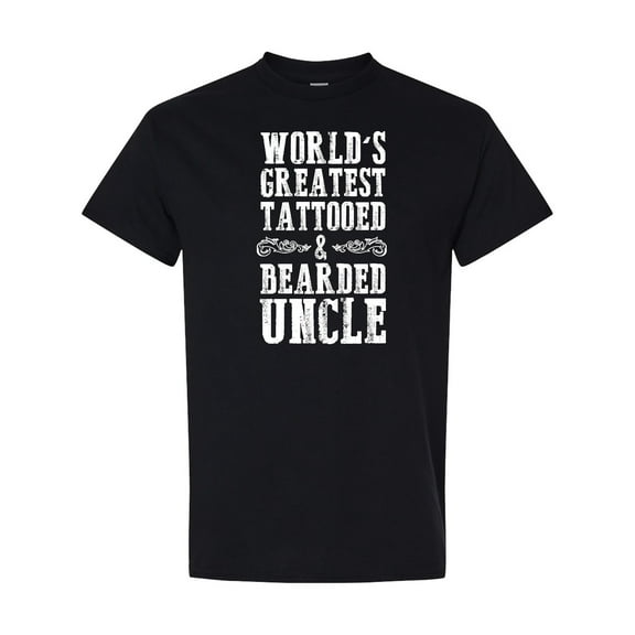 Inktastic World's Greatest Tattooed & Bearded Uncle T-Shirt