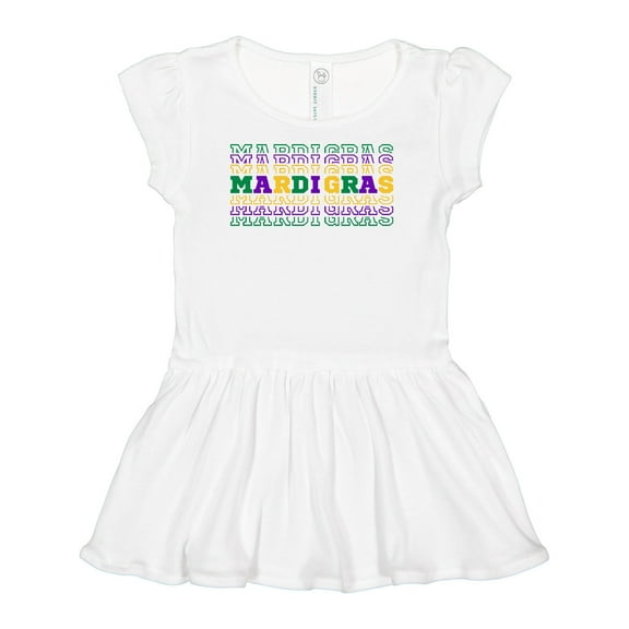 Inktastic Mardi Gras Mirror Words Girls Baby Dress
