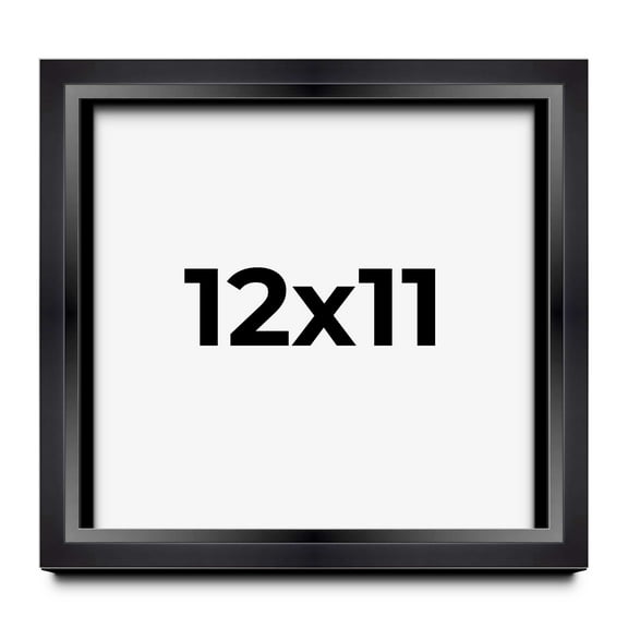 12x11 Shadow Box Frame Black | 1.25 inches Deep Real Wood Contemporary Shadowbox Display Frame | UV
