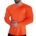thumbnail image 2 of Gephdiin Compression Shirt Men Long Sleeve Shirts for Men Fitness Sports Quick Frying T Shirt Round Neck Tight Elastic Bottoming Top Workout Shirts for Men Mens Shirts Polyester Orange Xl, 2 of 5