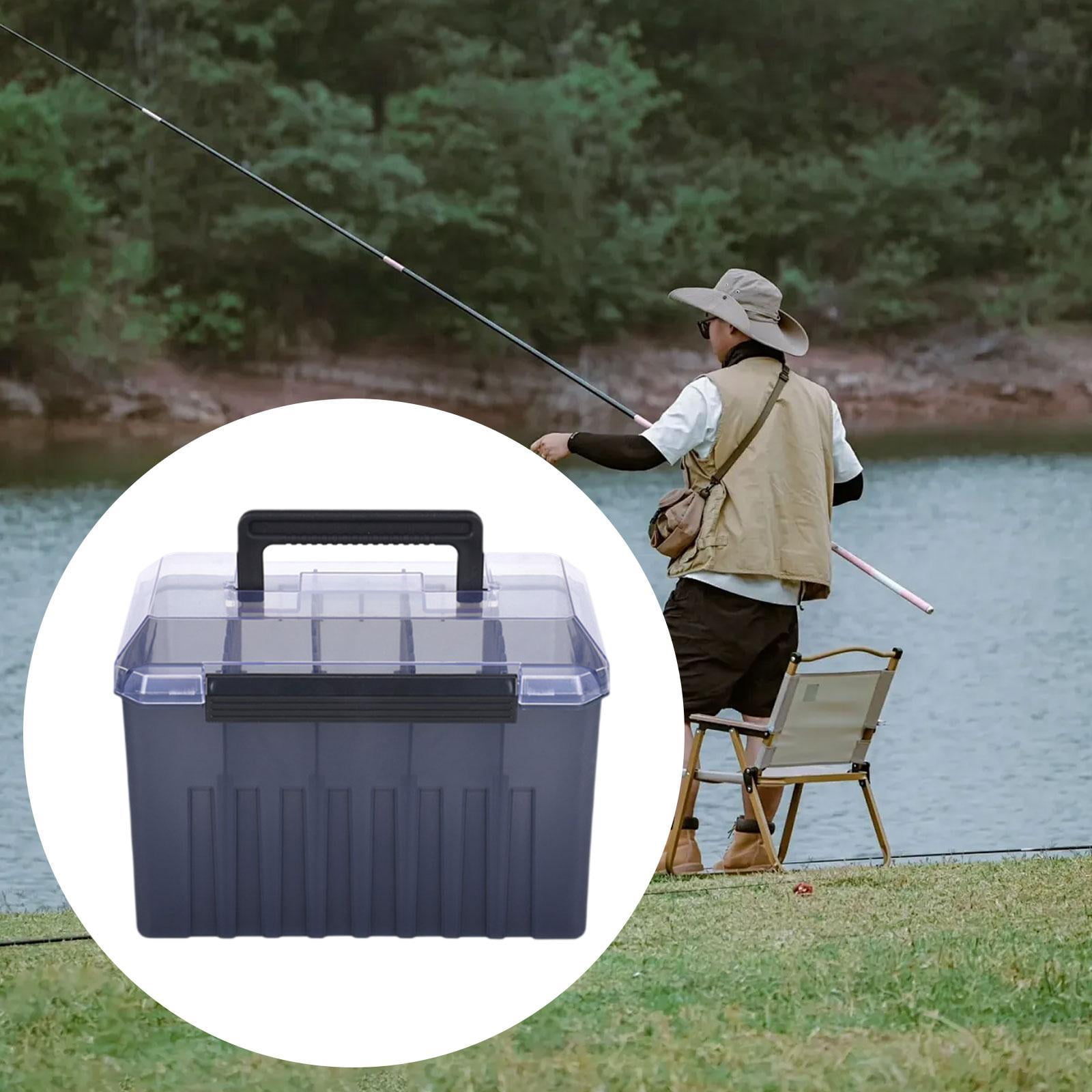 figatia Fishing Tackle Box Lure Box Lightweight Tackle Tray Practical Large Capacity Portable Fishing Accessories Container Organizer C