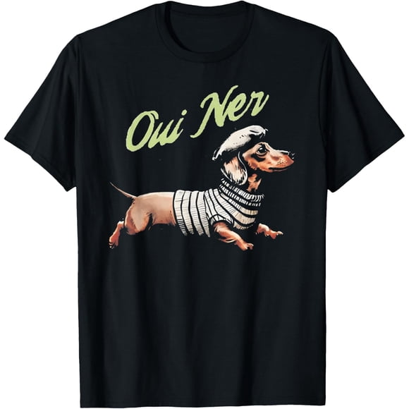 Oui Ner Funny Dachshund Wiener - Camiseta de humor francés