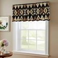thumbnail image 6 of 2 Pack Brown Geometric Valance for Window Vintage National Style Kitchen Valance Rod Pocket Short Curtain Topper Decorative Window Treatment for Living Room Bedroom 54"x18", 6 of 8