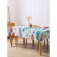 thumbnail image 3 of Spring Leaves Rectangle Tablecloth, Watercolor Leaf Botanical Nature Light Blue Waterproof & StainResistant Tablecloth, Washable Oil-proof Table Cover for Dining/Party/Wedding/Buffet 54x108 In, 3 of 9