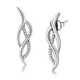thumbnail image 1 of Alamode DA187 Boucles d'Oreilles en Acier Inoxydable Poli avec AAA Grade CZ en Clair, 1 of 1