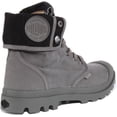 thumbnail image 3 of Palladium Baggy Men's Lace Up Canvas Ankle Boot With Foldable Collar In Grey Size 8.5, 3 of 6