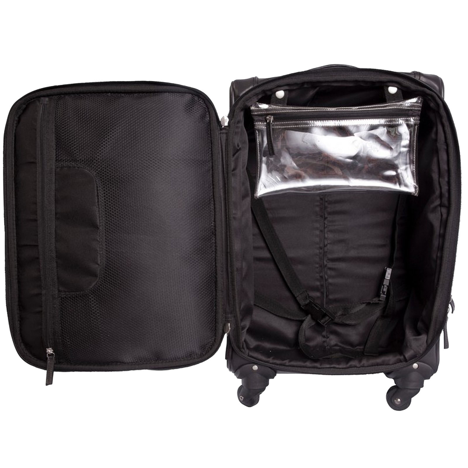 Canyon Outback Leather Goods Inc Black Romeo Canyon 22-inch Spinner Carry-on Leather Suitcase