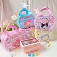 thumbnail image 4 of Ruunjoy sanrio lindo bolso de almuerzo kawaii anime Kuromi Cinnamoroll Kitty melodía lienzo portátil estudiante bento bolso de mano bolsa de almuerzo, 4 of 4