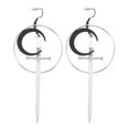 thumbnail image 1 of 1 par de pendientes cruzados de luna pendientes colgantes de pendientes góticos de chicas pendientes góticos, 1 of 6