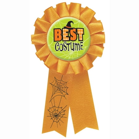 Best Costume Halloween Award Badge, 5.5 in, Orange,