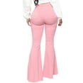 thumbnail image 5 of Capreze Ladies Denim Pants Solid Trousers High Waist Jeans Casual Skinny With Pocket Pink 2XL, 5 of 5