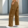 thumbnail image 7 of Zynoxe Women's Cargo Sweatpants Elastic Waist Drawstring Sweatpants for Women Loose Solid Color Wide Leg Pants Trendy Streetwear Casual Trousers with Mulit Pockets XL, 7 of 7