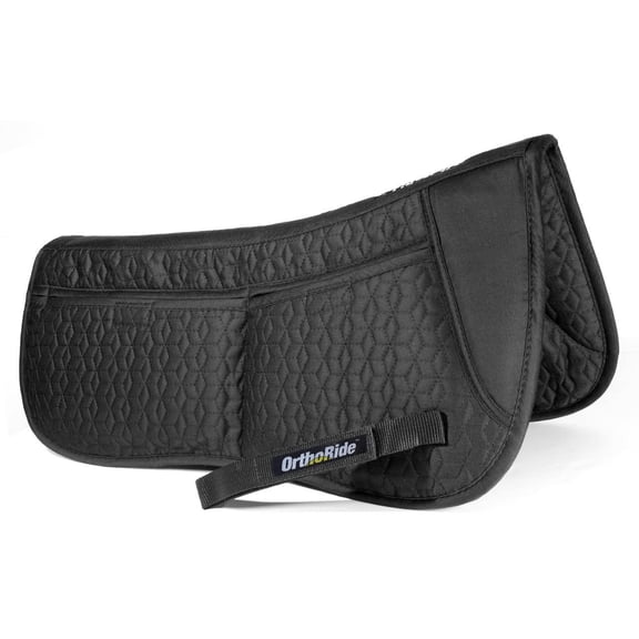 OrthoRide English Half Pad English Saddle Pad Quilted Correction Pad Adjustable 12 Memory Foam Inserts 4 Pockets Saddle Pads, Western Saddle, Dressage Half pad