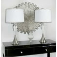thumbnail image 3 of 28.25" Sleek Crystal Table Lamp w/ Brushed Nickel Finish White Linen Shades, 3 of 3