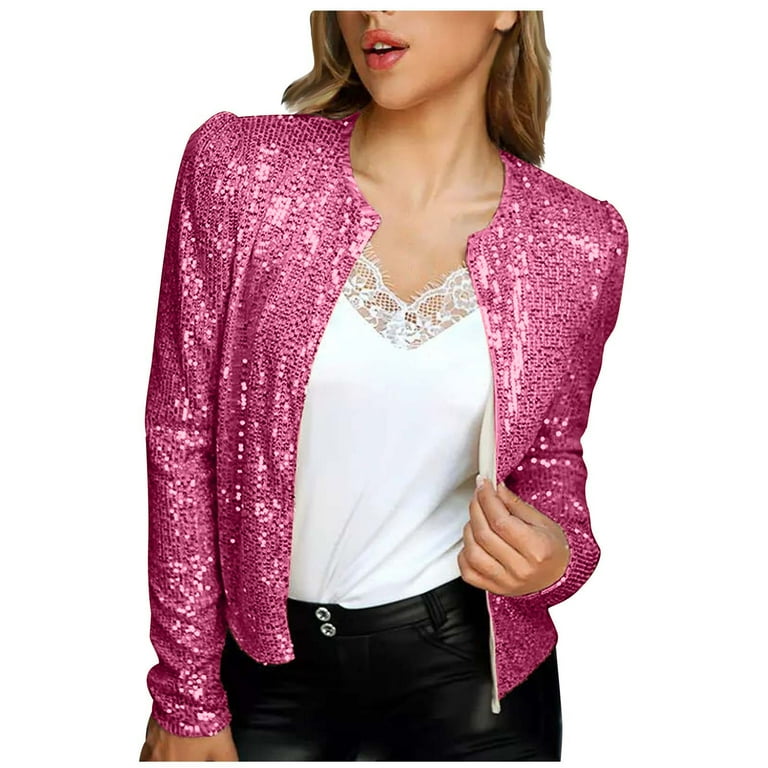 Single-Breasted Glitter Blazer - Women - Ready-to-Wear