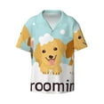 thumbnail image 3 of Goofa Cute Dog In Bathtub1 Printed Men's Casual Short-sleeved Shirt,Lightweight Breathable Button-down,Summer Casual men's top,Versatile Fashion shirt-Medium, 3 of 7