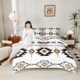 thumbnail image 4 of jejeloiu Western Boho Bohemain Full Size Comforter Sets,White Aztec Geometric Bedding Comforter Set,Rustic Farmhouse Cabin Bedding Sets For Adults,Luxury Bedroom Decor Reversible,3-Piece, 4 of 8
