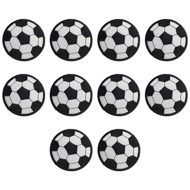 KAKOWELY 20 parches creativos con forma de balón de fútbol para coser ropa, apliques y parches de costura.