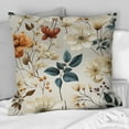 thumbnail image 2 of Designart "Orange White Autumn Cottage Blooms" Floral Printed Throw Pillow, 2 of 5