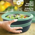 thumbnail image 6 of Pinnacle Thermoware 3-Pc 1qt, 2qts, and 2.6qts Insulated Bowl with Lid Casserole Dish Set, Green, 6 of 7