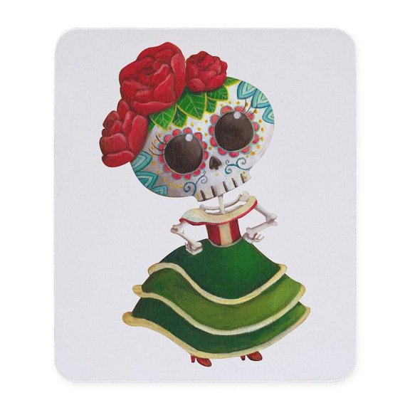 CafePress - El Dia De Los Muertos Skeleton Girl Mousepad - Non-slip Rubber Mousepad, Gaming Mouse Pad