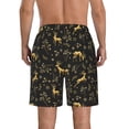 thumbnail image 3 of KLL Christmas Gold Deers1 Men's Casual Summer Beach Shorts Hawaiian Shorts with Pockets-Large, 3 of 5