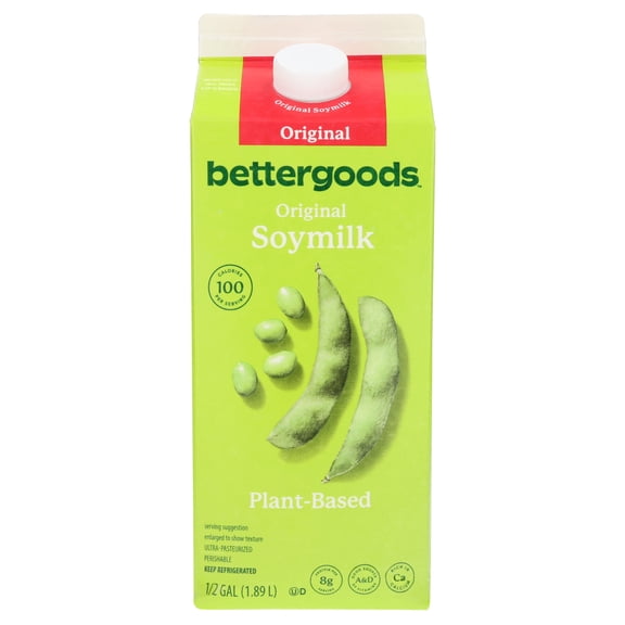 bettergoods Plant-Based Original Soy Milk, Half Gallon