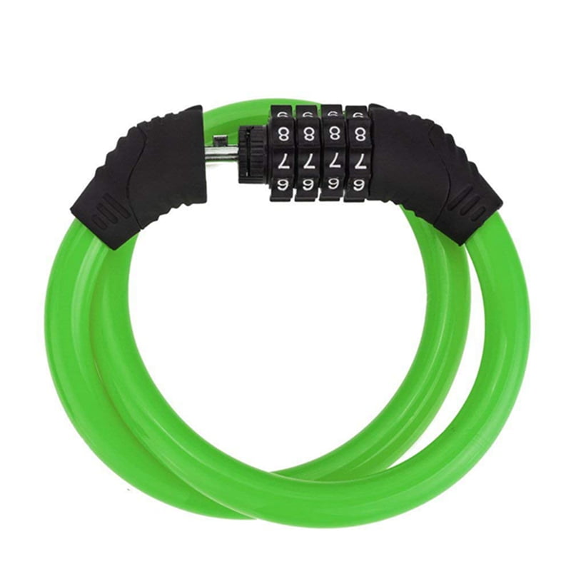 Security 4 Digital Combination Password Cycling Bike Bicycle Cable Chain Lock EH