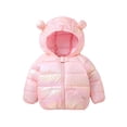 thumbnail image 1 of hirigin Toddlers Winter Puffer Jacket, Shiny Hooded Ears Long Sleeve Full Zipper Down Jacket Outwear for Boys, Girls, 1-5 Years, 1 of 9