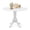 Natural & White, variant on Resenkos Wooden Dining Table with Round Tabletop and Curved Trestle Legs-Black, Dining Table, Kitchen Bar Height Table and Chairs for Dining Room, Small Space