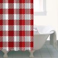 thumbnail image 4 of Red and White Plaid Pattern Shower Curtain 36"x72" ,Bathroom Decorative Shower Curtains Set with 12 Hooks,Modern Waterproof Washable Shower Curtain, 4 of 6