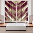 thumbnail image 2 of Ambesonne Geometric Kitchen Curtains, Stripes Dimensional Art, 55"x36", Maroon Ecru, 2 of 3