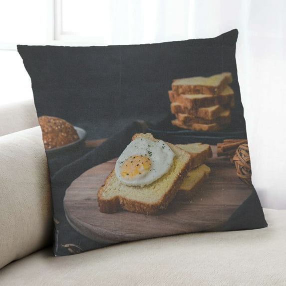 Ahgly Company Foods Toast Indoor Throw Pillow, 18 inch by 18 inch